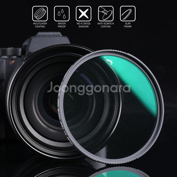 K&F 62mm NANO-X 블랙 미스트 1/4 필터--6