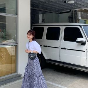 바이씨니 체크프릴캉캉 스커트 라지 새상품