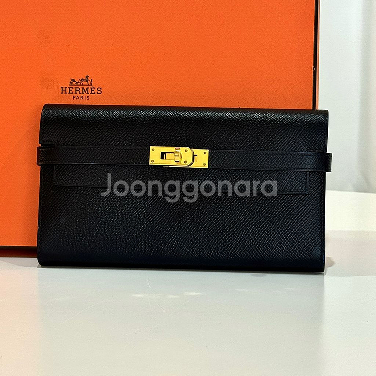 [감정서,새상품급]에르메스 켈리 롱 클래식 장지갑 앱송--0