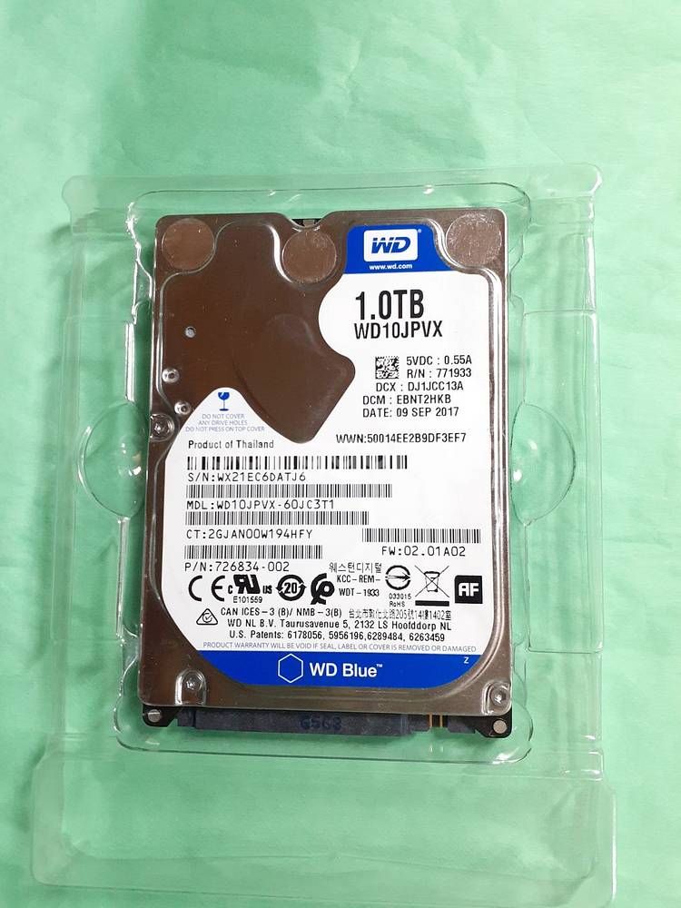 미사용급 노트북하드 WD Blue HDD 1TB--0