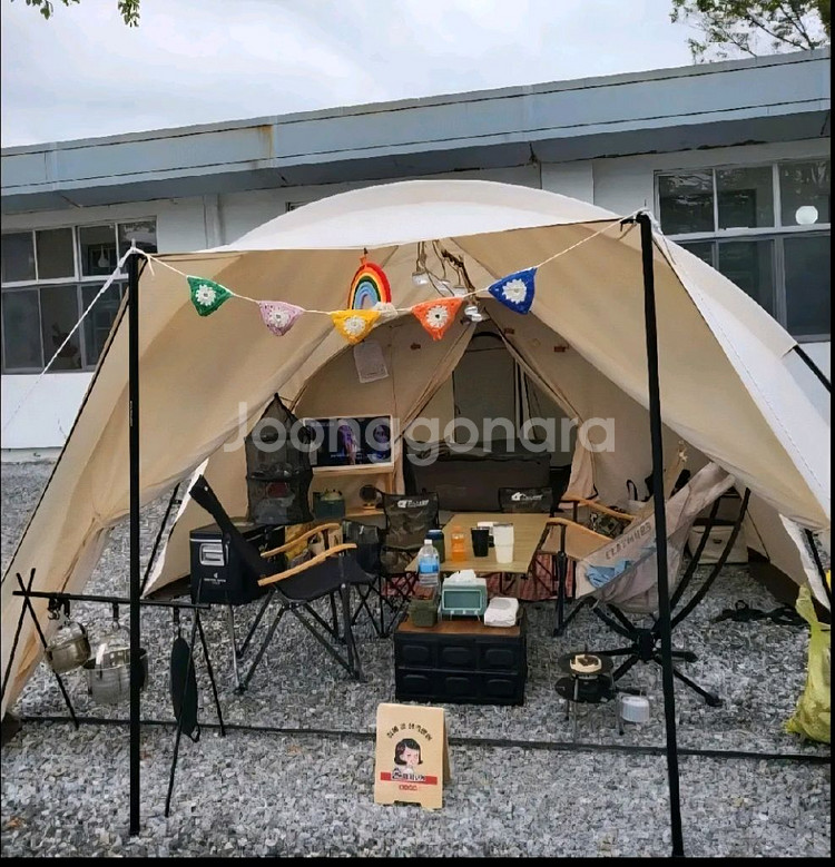 텐트 캠핑칸 오크돔L + 신베스티블 + 우레탄창 풀셋~--1