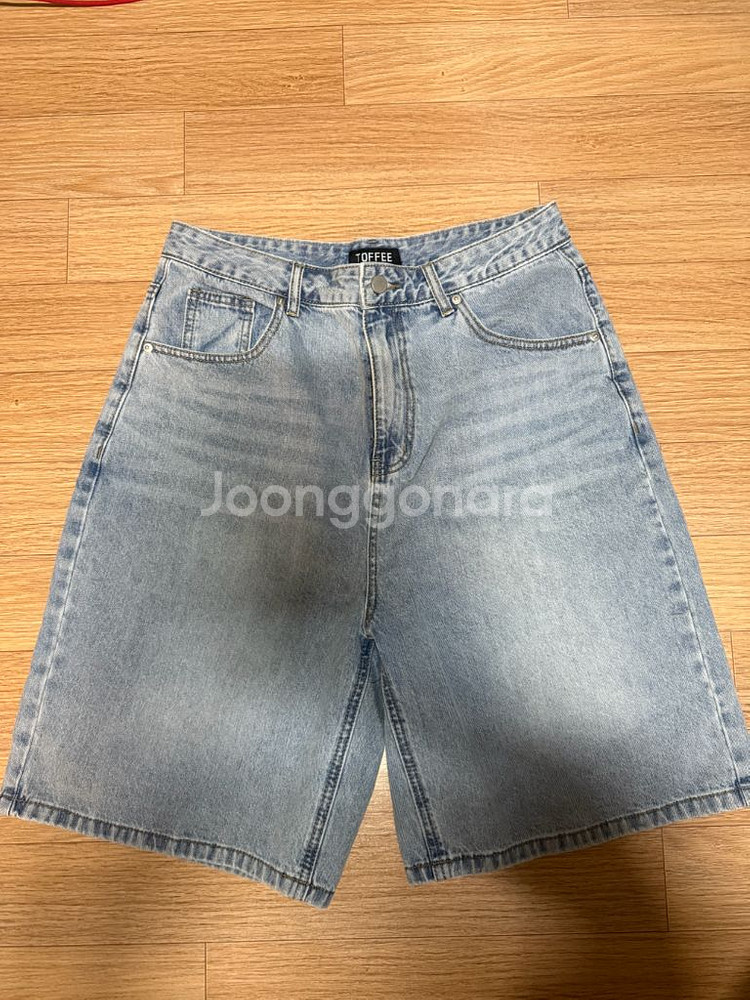 토피 하프 데님팸츠 라이트블루--0