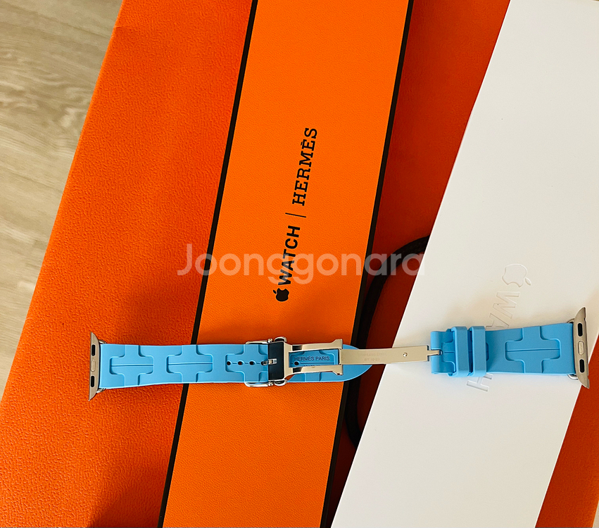 애플워치에르메스41mm 블루셀레스트 킬림 싱글투어--2