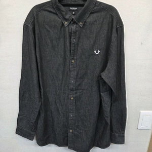 트루릴리전 스몰 자수로고 블랙 데님셔츠 긴팔 110