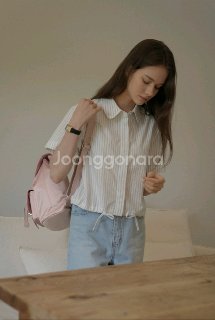 택달린새상품) 틸아이다이 스트랩 포인트 반팔 셔츠--0