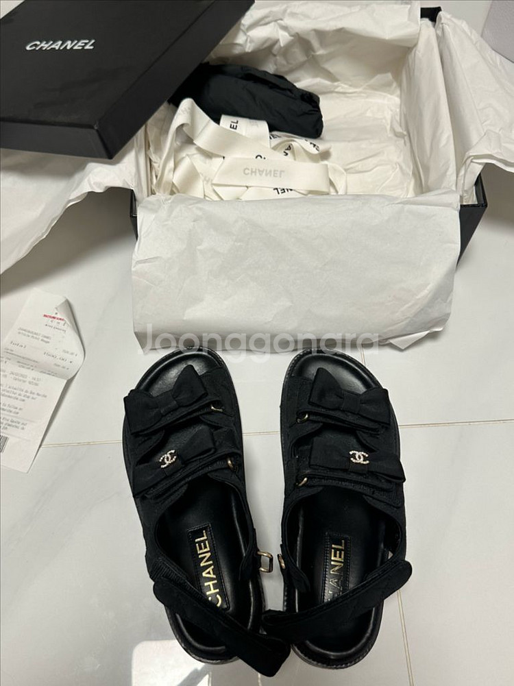 샤넬 리본 벨크로 샌들 G39820--0
