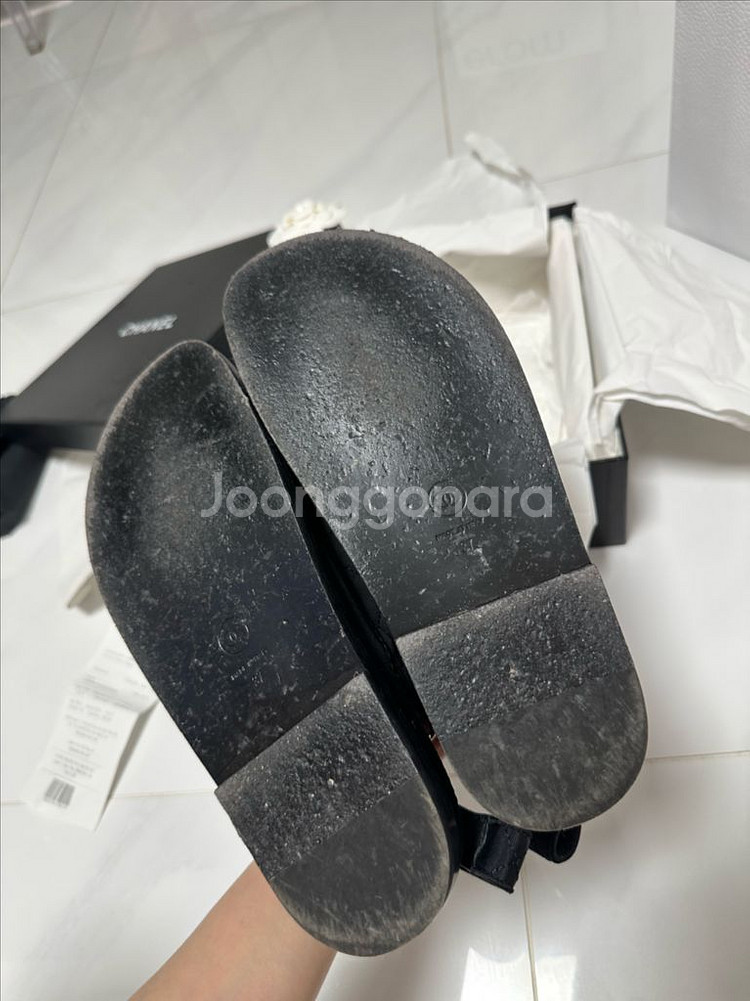 샤넬 리본 벨크로 샌들 G39820--4