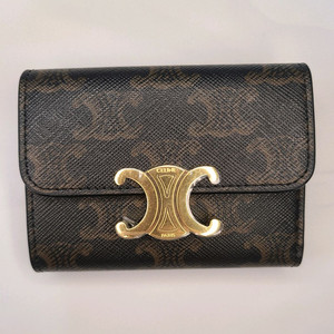 셀린느 트리옹프 캔버스 코인 컴팩트 지갑