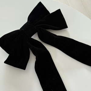 블랙 리본 헤어핀 대왕 벨벳 셀프웨딩