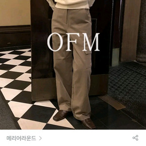 메리어라운드 더블스티치 코튼 카고 팬츠 / 블랙 숏 M