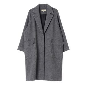 [S]아떼바네사브루노 울90% 그레이 체크 가오리 오버
