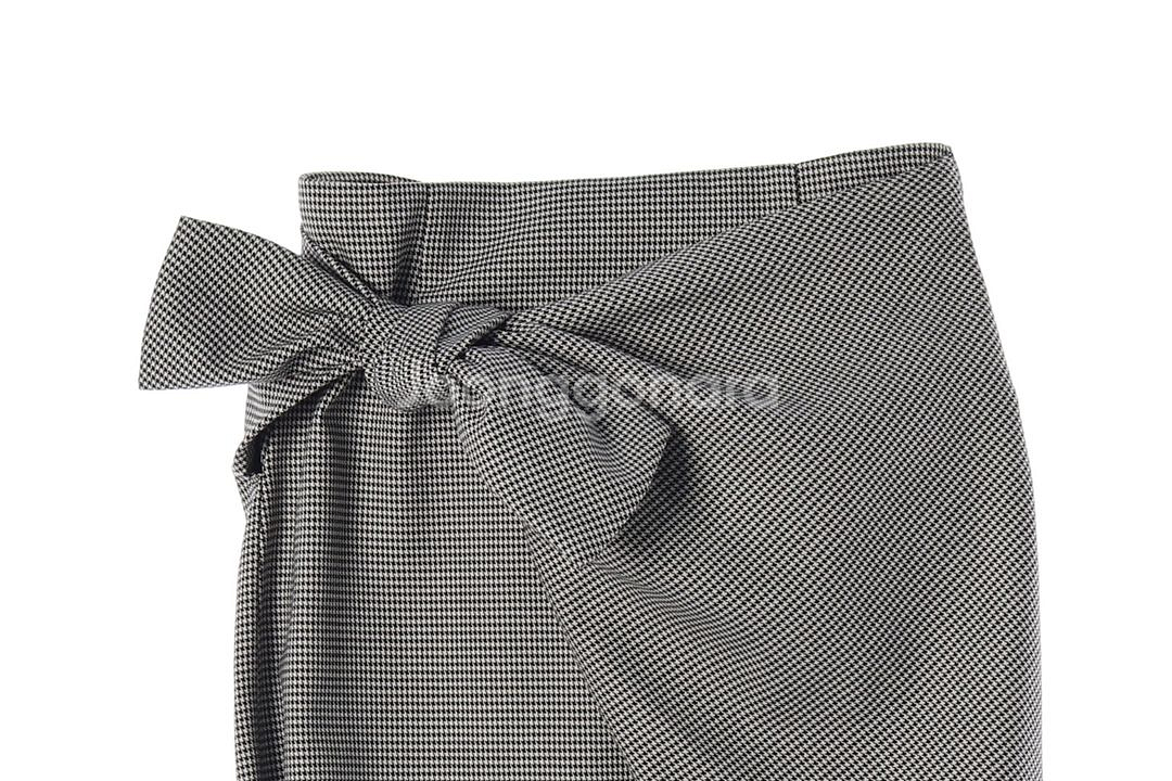 [S]자라 체크 리본 타이 랩 미니 스커트 치마--1