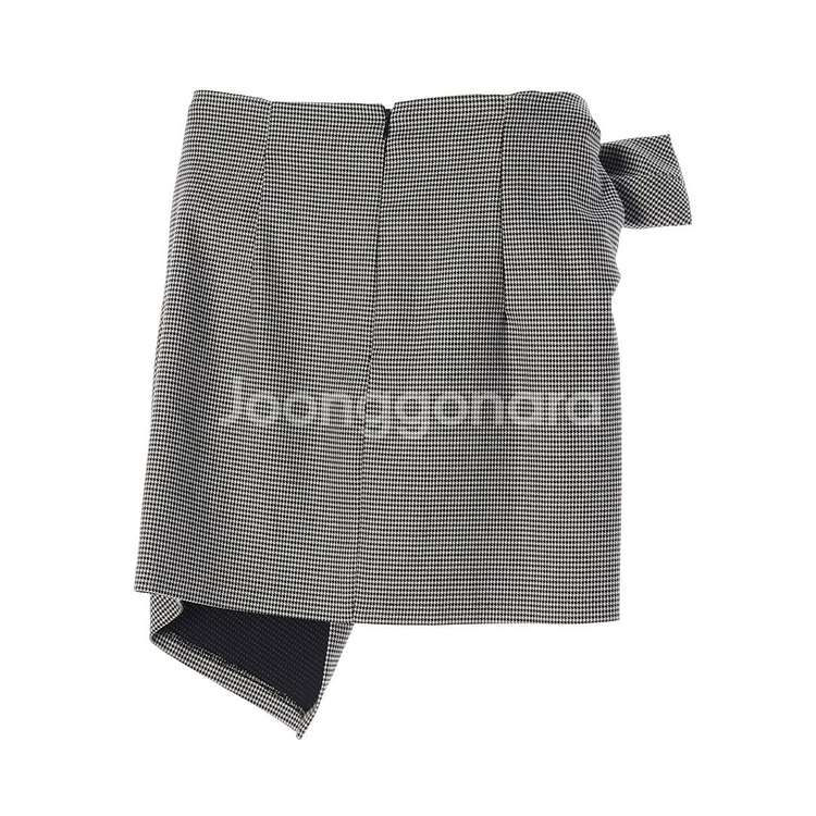 [S]자라 체크 리본 타이 랩 미니 스커트 치마--3