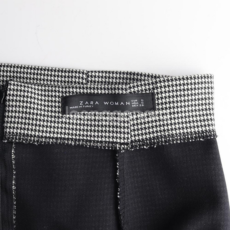 [S]자라 체크 리본 타이 랩 미니 스커트 치마--4