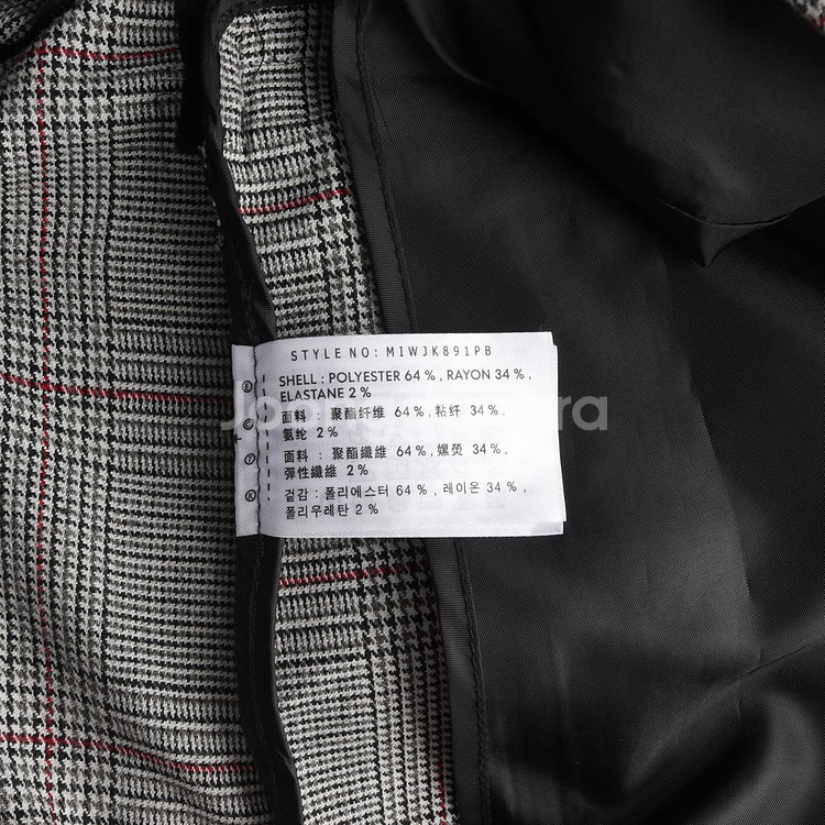 [S]미쏘 그레이 체크 더블브레스티드재킷 하프 자켓--6