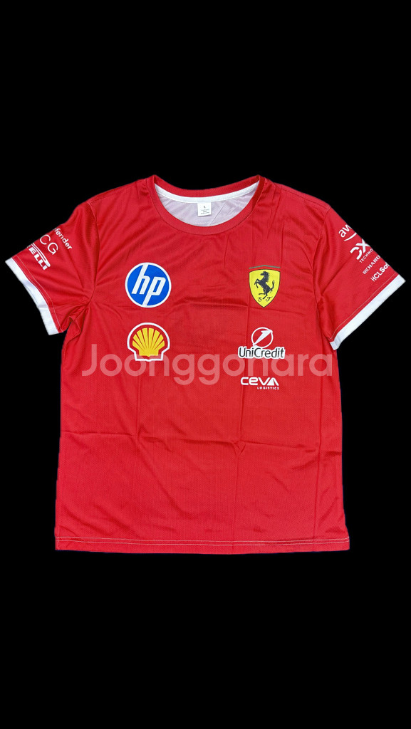 2025년 F1 페라리 레이싱 반팔 티셔츠--0