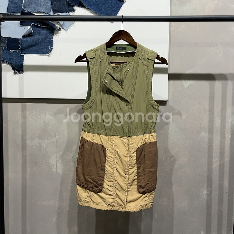 (90) 베네통 여성 스트릿 롱 베스트 야상 자켓--0
