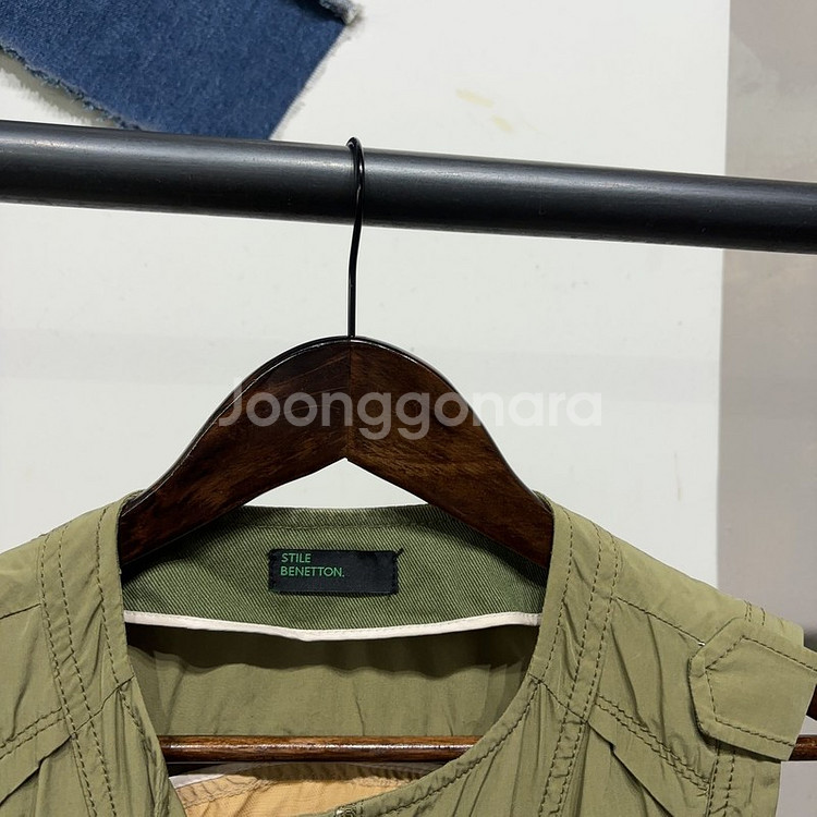 (90) 베네통 여성 스트릿 롱 베스트 야상 자켓--1