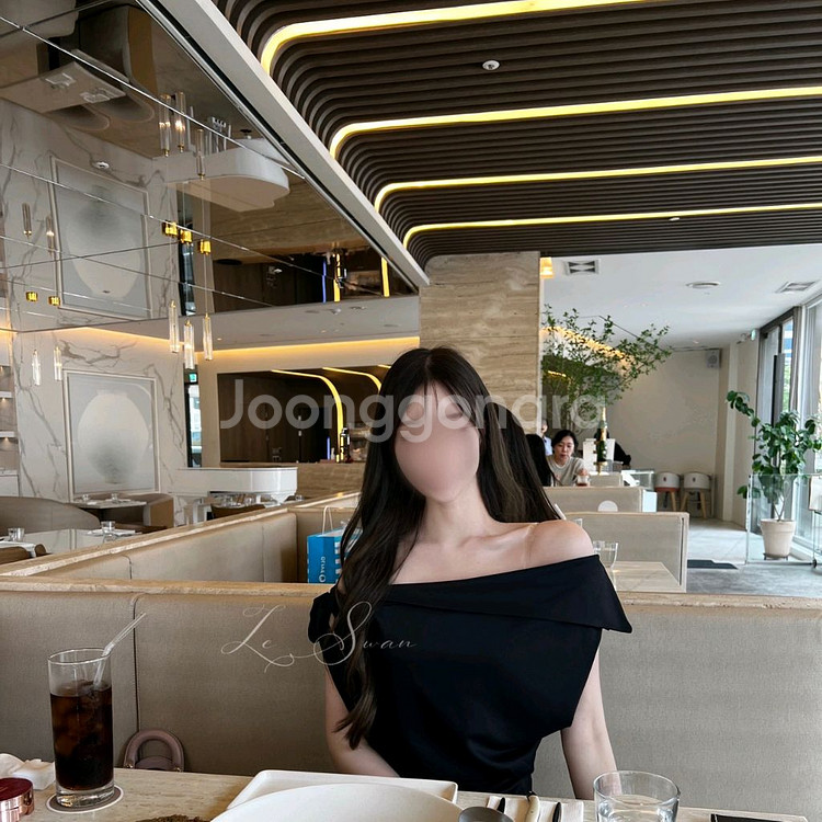 나시 원숄더 드레이프 스카프 타이 실키 블라우스--0