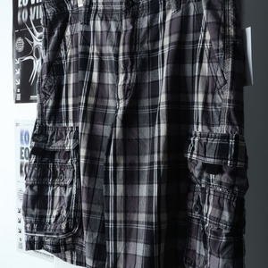 (2XL) 리 반바지 팬츠 빅사이즈 체크 카고