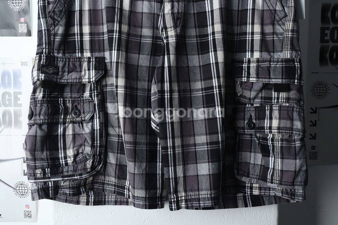 (2XL) 리 반바지 팬츠 빅사이즈 체크 카고--3