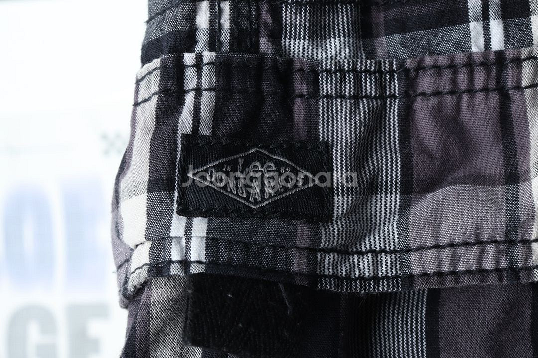 (2XL) 리 반바지 팬츠 빅사이즈 체크 카고--4