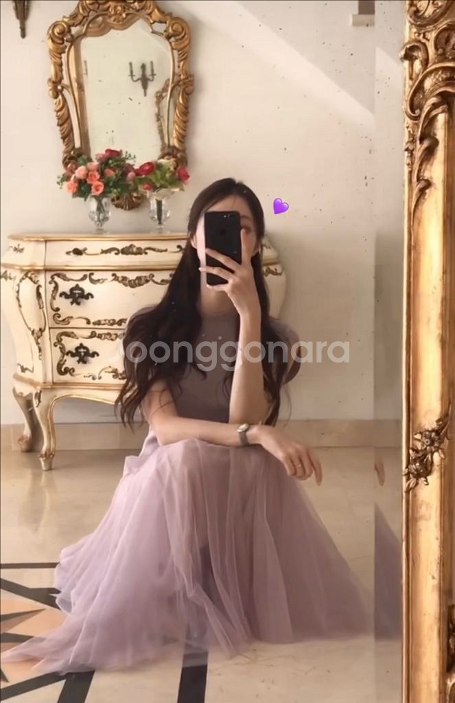 라벨르블랑 모브 샤 스커트 새상품--1