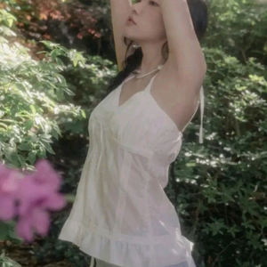 하이스쿨디스코 엔젤 레이스 슬리브리스 뷔스티에 블라우스