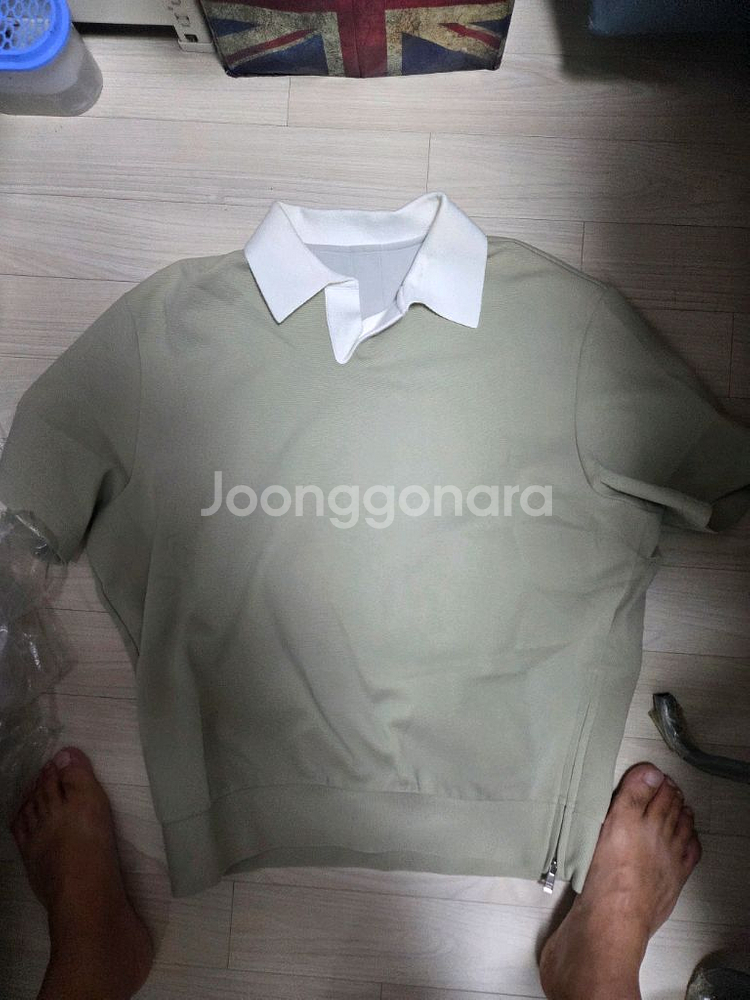 시스템옴므 정품 카라 반팔 니트 100사이즈--0