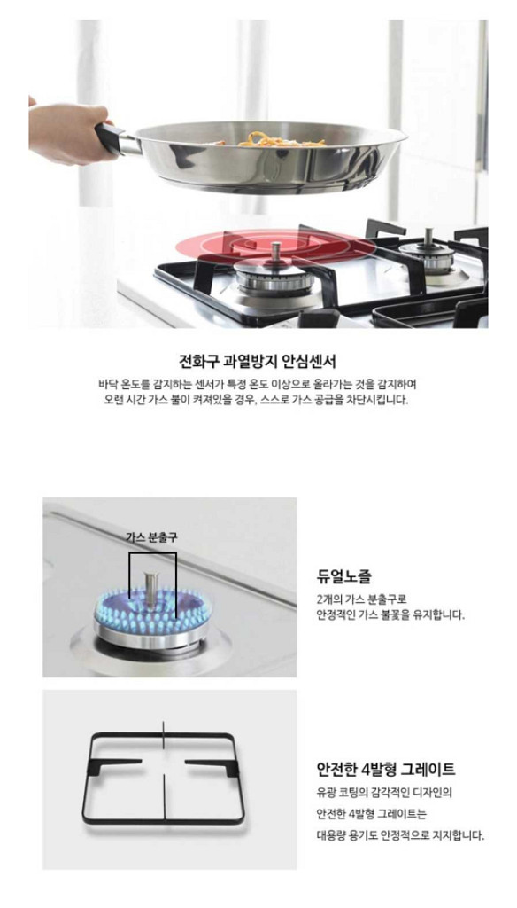 (새제품)한샘 msys 3구 가스레인지쿡탑LNG,LPG--3