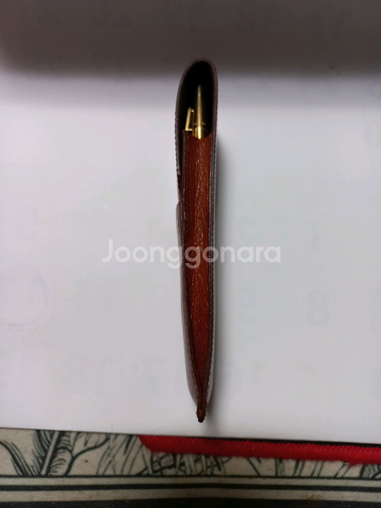 몽블랑빈티지 휴대용 쵸코컬러 통가죽 펜케이스--2