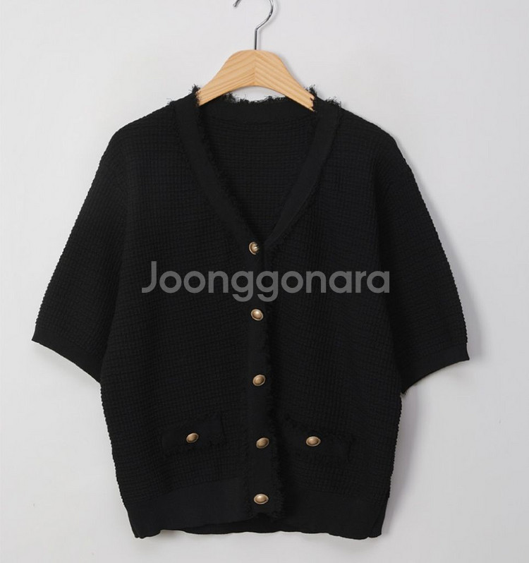 새상품) 6만 트위드 니트 가디건 + 니트 스커트 세트--5