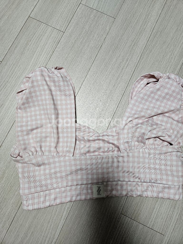 핫한 폴웨어 사론 셔링 탑 핑크체크 단종템 M--1