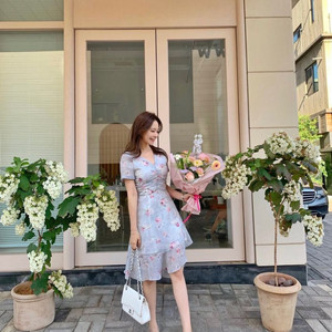 로아르 플라워 쉬폰 캉캉 원피스