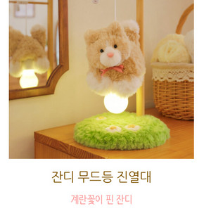 계란꽃상점 잔디무드등진열대+플러피캣 무드등 치즈냥