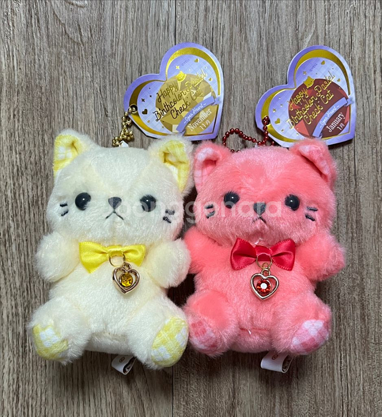 해피벌스 컬러 캣 체크 고양이 키링 판매합니다--0