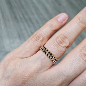 실버925 블랙큐 뺑돌이 2개 12호 (미사용)