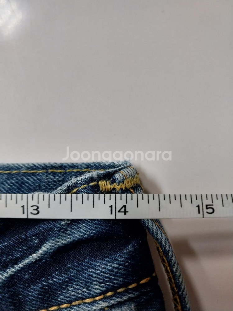 28)리바이스 501 워싱 데님 생지 희귀템 패치 빈티--7