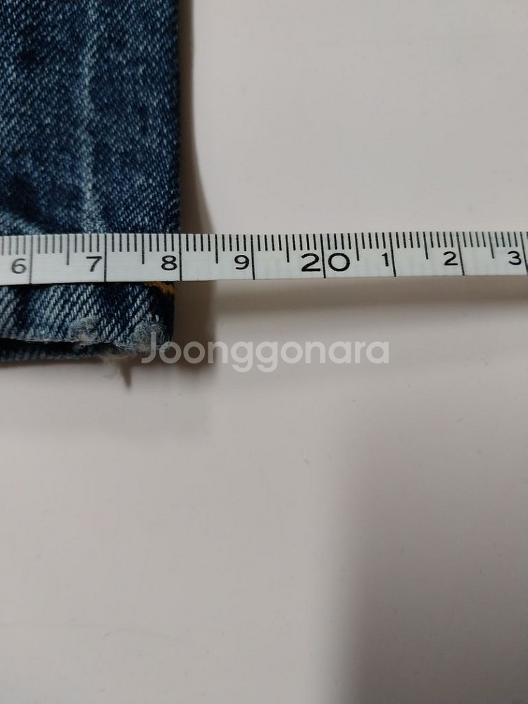 28)리바이스 501 워싱 데님 생지 희귀템 패치 빈티--9