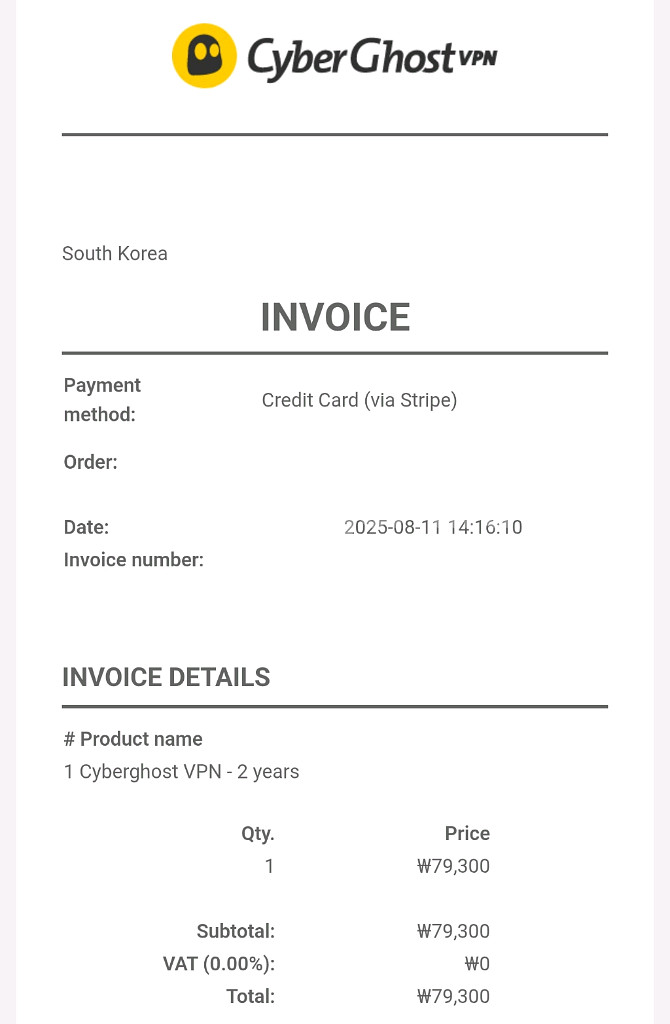 Cyberghost vpn 2년 공유합니다--1