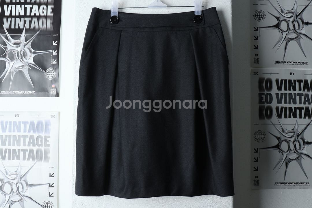 W(M-L) 빈폴 스커트 치마 그레이 모 라인--1