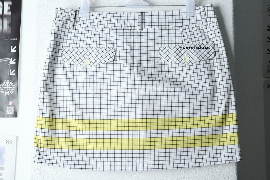 W(M-L) 까스텔바작 스커트 치마 골프 체크 라인--3
