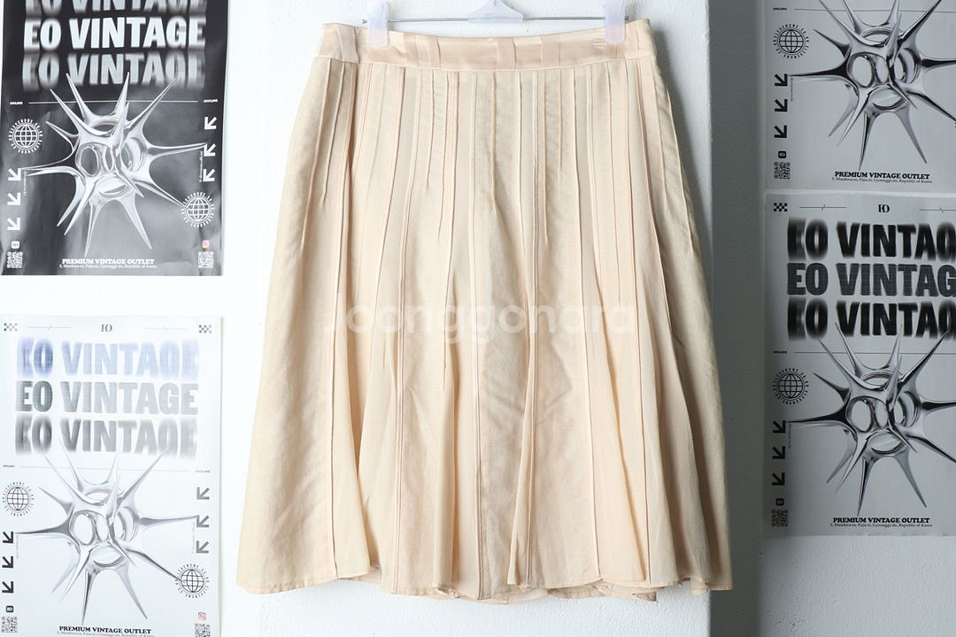 W(M) 마인 스커트 치마 한섬 베이지 라인--1
