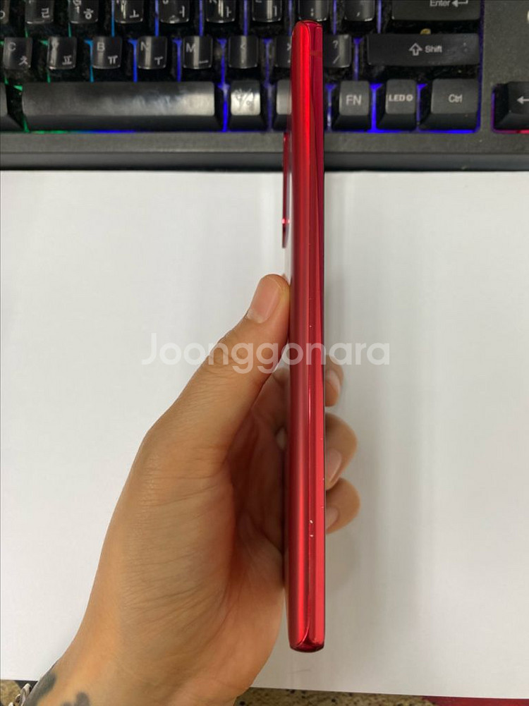 KT 갤럭시노트20 레드 외관깔끔 256G 배달폰--5