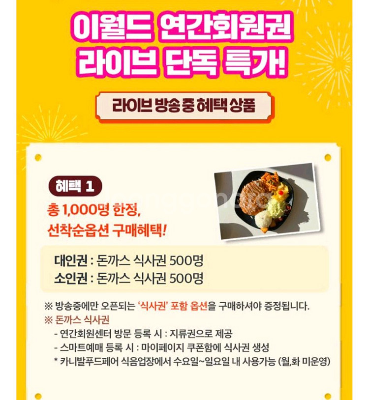 이월드 연간회원권 13개월+돈까스--0
