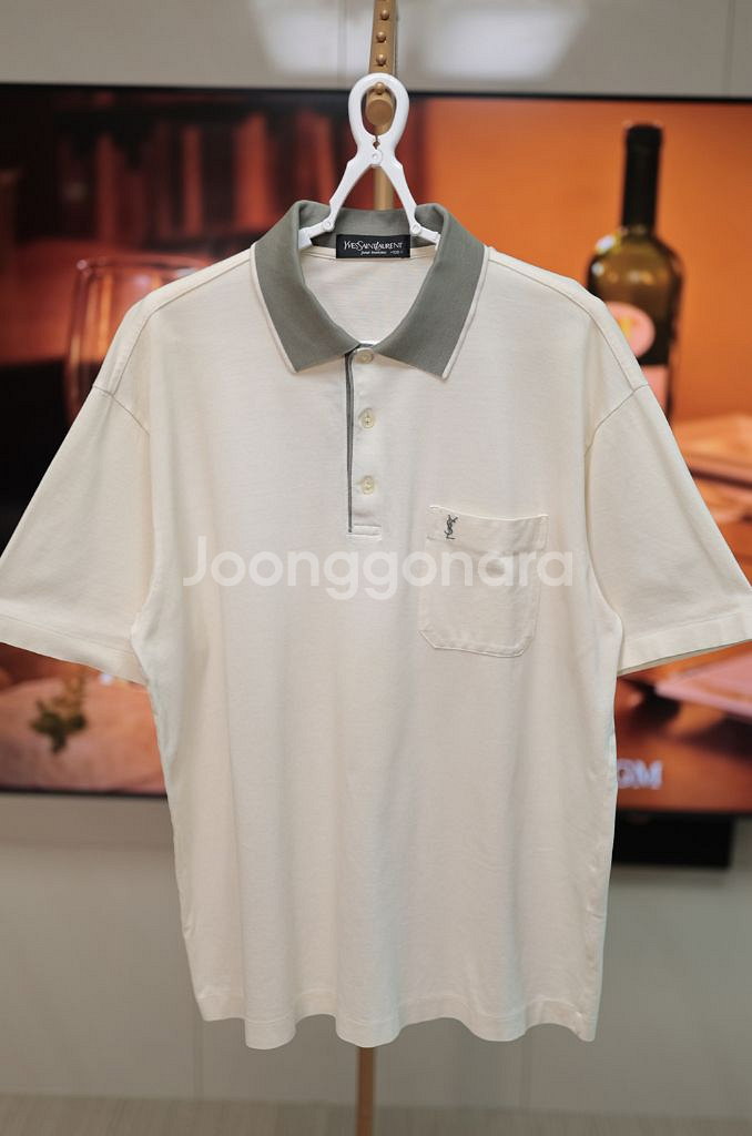 명품 입생로랑 자수 포인트 폴로티--0