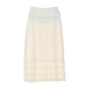 [S]MINE마인 아이보리 밴딩 울 니트 롱 스커트 치