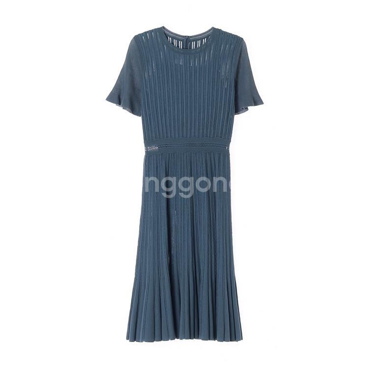 [S]MINE마인 블루 레이어드 시스루 반팔 울 니트--0