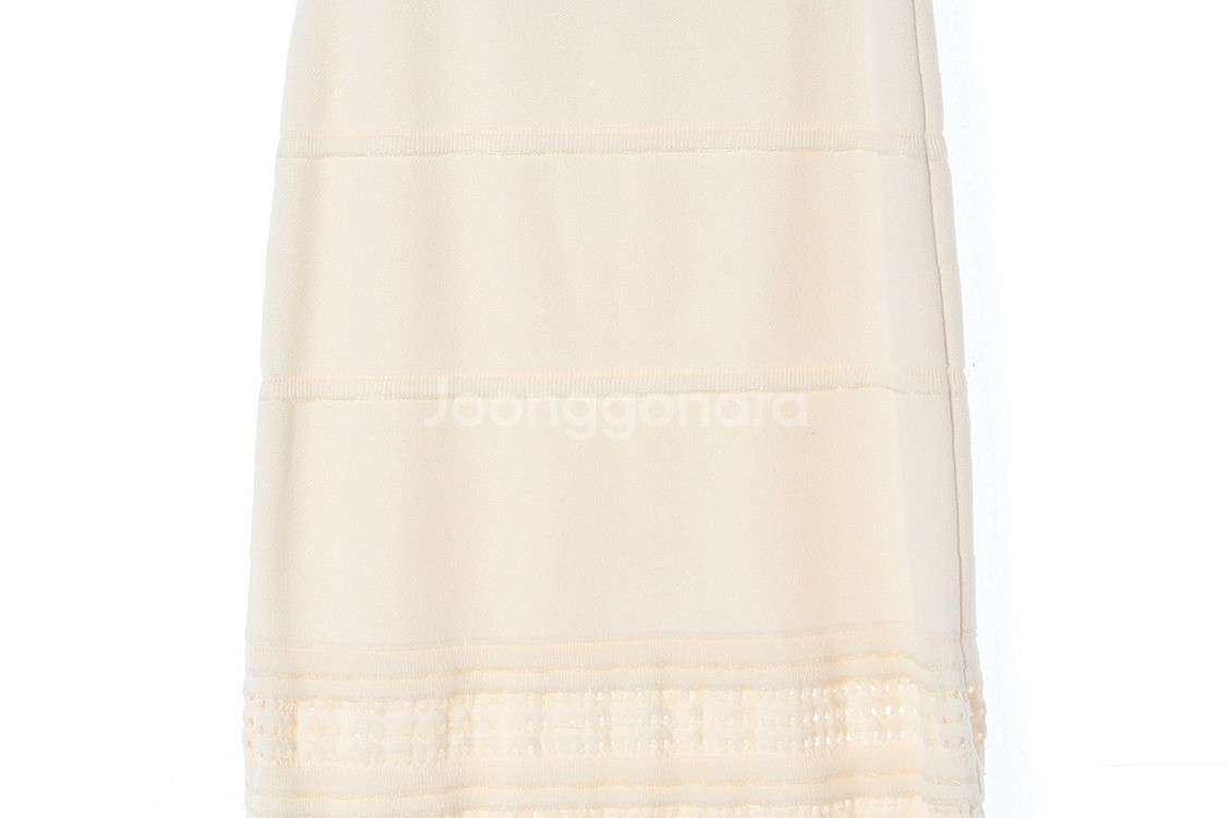 [S]MINE마인 아이보리 밴딩 울 니트 롱 스커트 치--2