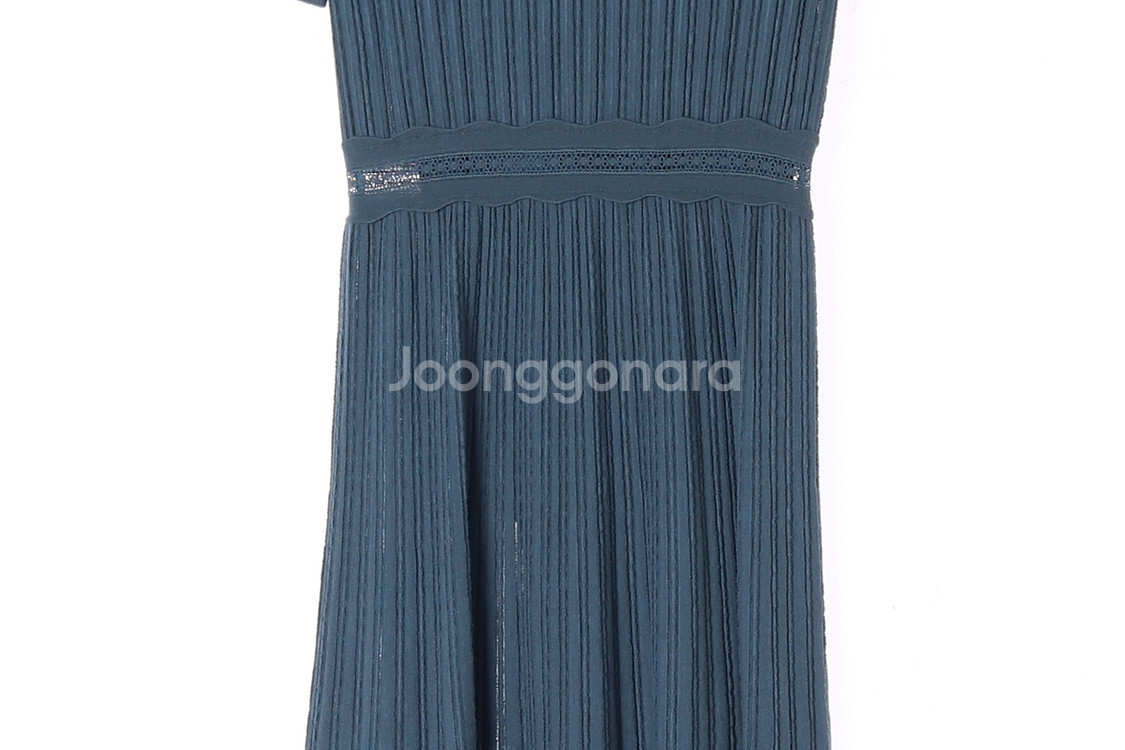 [S]MINE마인 블루 레이어드 시스루 반팔 울 니트--2